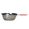 Stainless steel thickened single-handle small hole fruit basket, vegetable washing basin, draining basket, multi-purpose kitchen basket details Picture